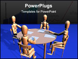 PowerPoint Template - a 3d rendering of a business meeting