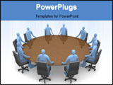 PowerPoint Template - 3d business People Having A Meeting