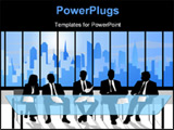 PowerPoint Template - some business people have a meeting in an office