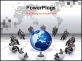 PowerPoint Template - group of business men have gathered with empty space in middle