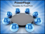 PowerPoint Template - Some spheres around a table as concept for a meeting
