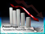 PowerPoint Template - melting profits - bar graph on newspaper.