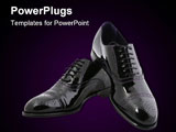 PowerPoint Template - Black men shoes detail on white background