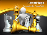 PowerPoint Template - Men with chess. 3d Very beautiful three-dimensional illustration on white background