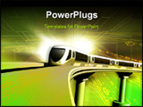 PowerPoint Template - Digital illustration of a metro train in green color background