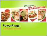 PowerPoint Template - different images of various Mexican food dishes like burritos tacosnachosguacamole and fajitas