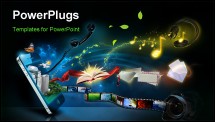 PowerPoint Template - Photo of smart phone applications and technology
