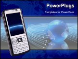 PowerPoint Template - Global technology pocket phone. Creative design mobile phone