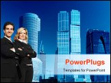 PowerPoint Template - modern skyscrapers and tall buildings of glass and metal