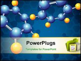 PowerPoint Template - Vector illustration - blue abstract background with molecular structure
