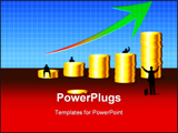 PowerPoint Template - Growing business graph. digital illustration. multiple techniques.