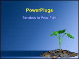 PowerPoint Template - Coins and plant isolated on black background