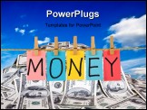 PowerPoint Template - Money Colorful words hang on rope by wooden peg