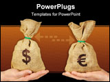 PowerPoint Template - Hands holding bags with dollar and euro symbols