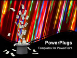 PowerPoint Template - American dollars blanching from a magic hat - 3d render