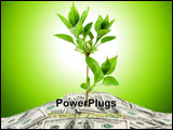 PowerPoint Template - Money and plant isolated on white background
