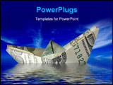 PowerPoint Template - crisis concept. money ship wreck in water