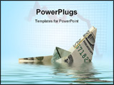 PowerPoint Template - business and finance concept. money ship wreck in water