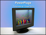 PowerPoint Template - Illustration of a computer monitor with miscellaneous business graphs