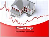 PowerPoint Template - Model of house shot on graph depicting mortgage rates