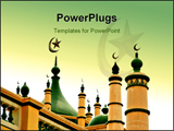 PowerPoint Template - beautiful mosque in asia with detailed roof