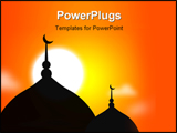 PowerPoint Template - religious Mosque silhoutte during sunset muslim community