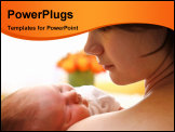 PowerPoint Template - Happy mother with newborn baby