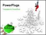 PowerPoint Template - Computer generated image of a jigsaw puzzle with a man worried
