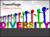 PowerPoint Template - A row of colourful figures representing multiculturalism and diversity.