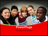 PowerPoint Template - young people of different ethnic groups on the schoolyard
