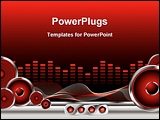 PowerPoint Template - abstract music background in red and black with copy space