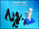 PowerPoint Template - 3d image conceptual orchestra conductor on a white background