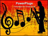 PowerPoint Template - Music notes dancings across the staff