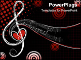 PowerPoint Template - treble love and music notes (vector) - illustration