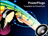 PowerPoint Template - Colorful composition with music notes at rainbow
