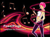 PowerPoint Template - Beautiful dancing girl on pink back vector illustration eps 8 version