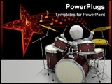 PowerPoint Template - 3d render of a man playing the drums