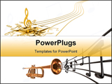 PowerPoint Template - Music notes and coronet notes