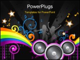 PowerPoint Template - music colorful disco illustration