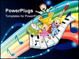 PowerPoint Template - Chidren with Musical Instruments with Clipping Path