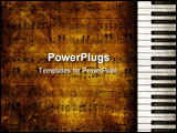 PowerPoint Template - abstract musical background with piano keys and musical notes