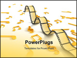 PowerPoint Template - isolated three dimensional negative roll with musical notes