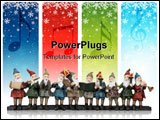 PowerPoint Template - Elves playing their music instruments at Christmas