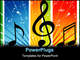 PowerPoint Template - A Music note wave with Music theme background