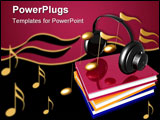 PowerPoint Template - Learn music from book reference icon illustration