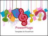 PowerPoint Template - An Illustration of Music Strings with Clipping Path