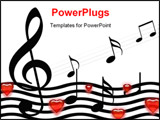 PowerPoint Template - Music Background With Hearts: the love concept