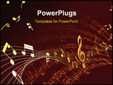 PowerPoint Template - Vector musical notes staff background for design use