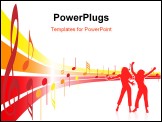 PowerPoint Template - Music theme - notes on yellow orange and red lines