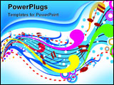 PowerPoint Template - A Music Wave Illustration with Clipping Path
